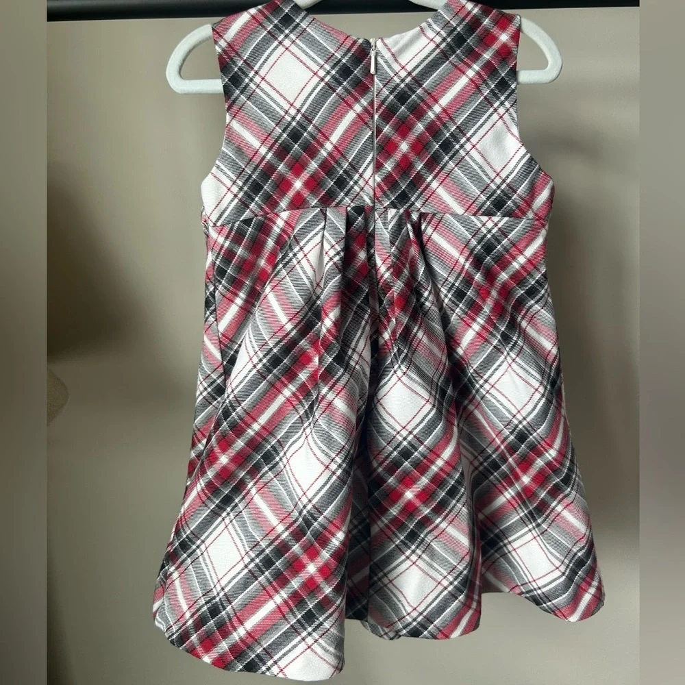 The Children’s Place Plaid Holiday Toddler Dress 24M Red Black Christmas Bow